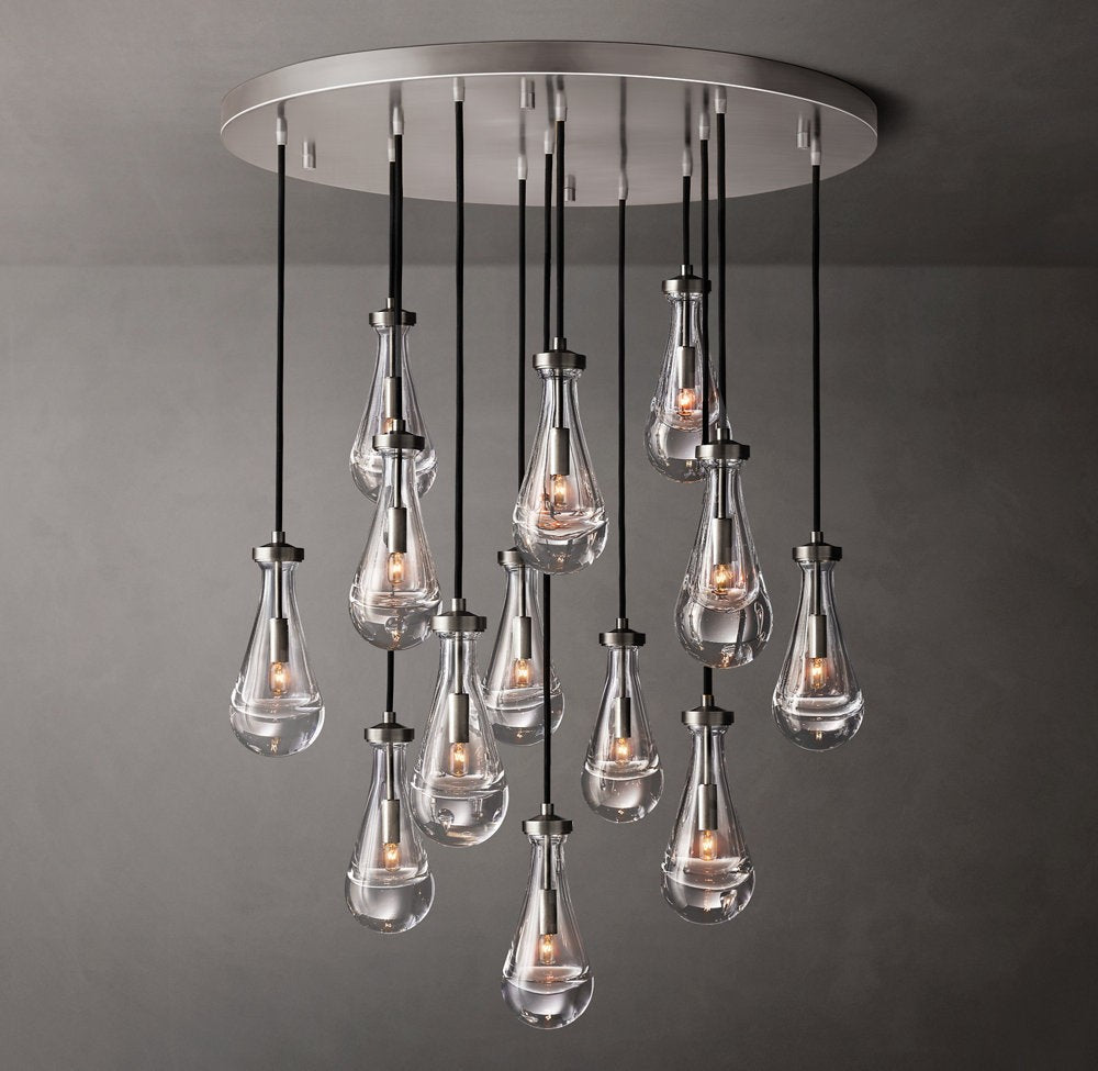 Cascading Glass Raindrop Chandelier