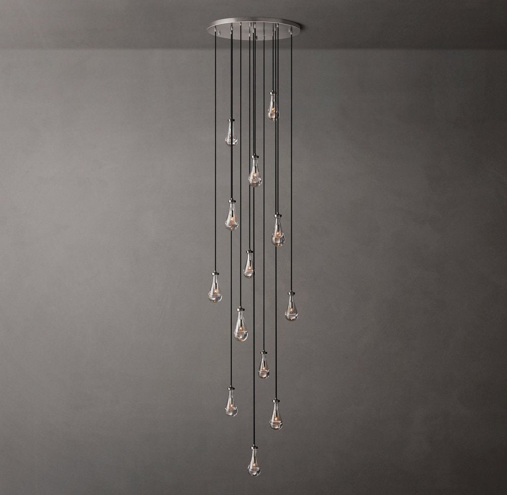 Cascading Glass Raindrop Chandelier