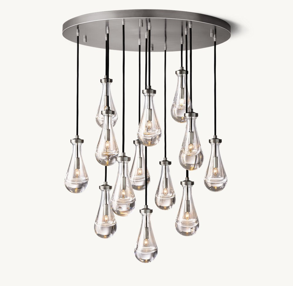 Cascading Glass Raindrop Chandelier