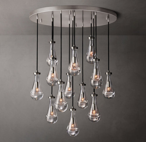 Cascading Glass Raindrop Chandelier