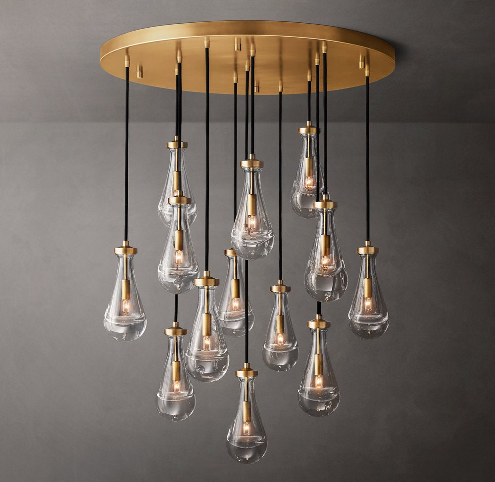 Cascading Glass Raindrop Chandelier