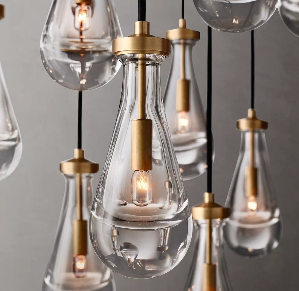 Cascading Glass Raindrop Chandelier