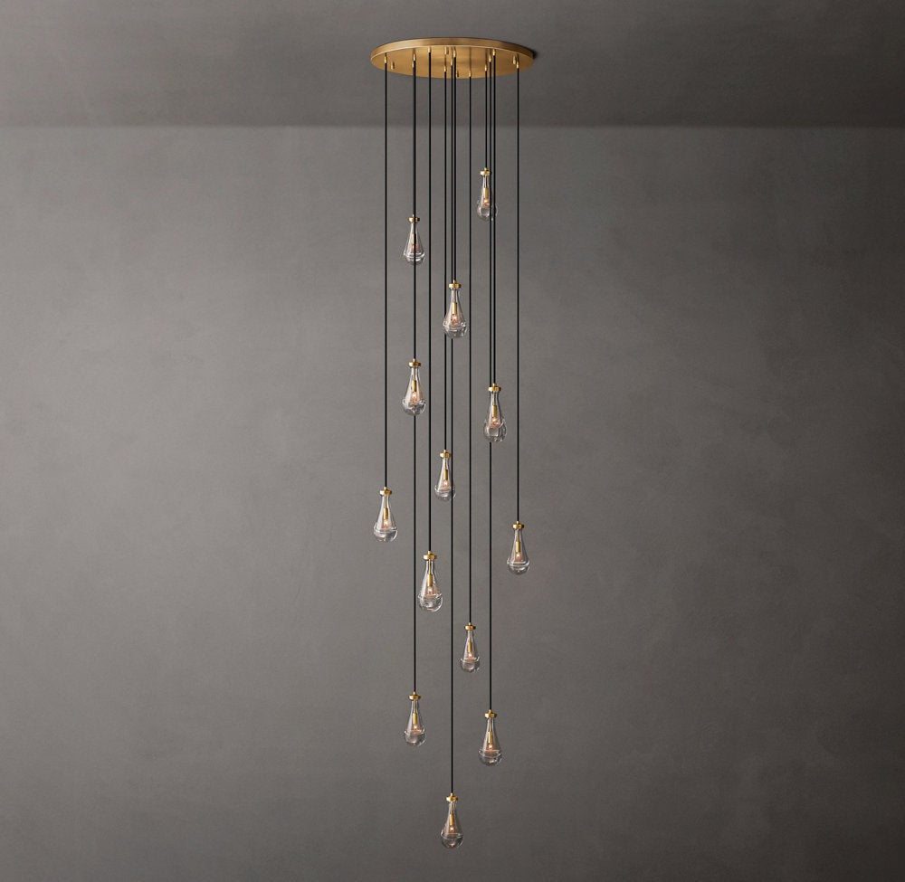 Cascading Glass Raindrop Chandelier