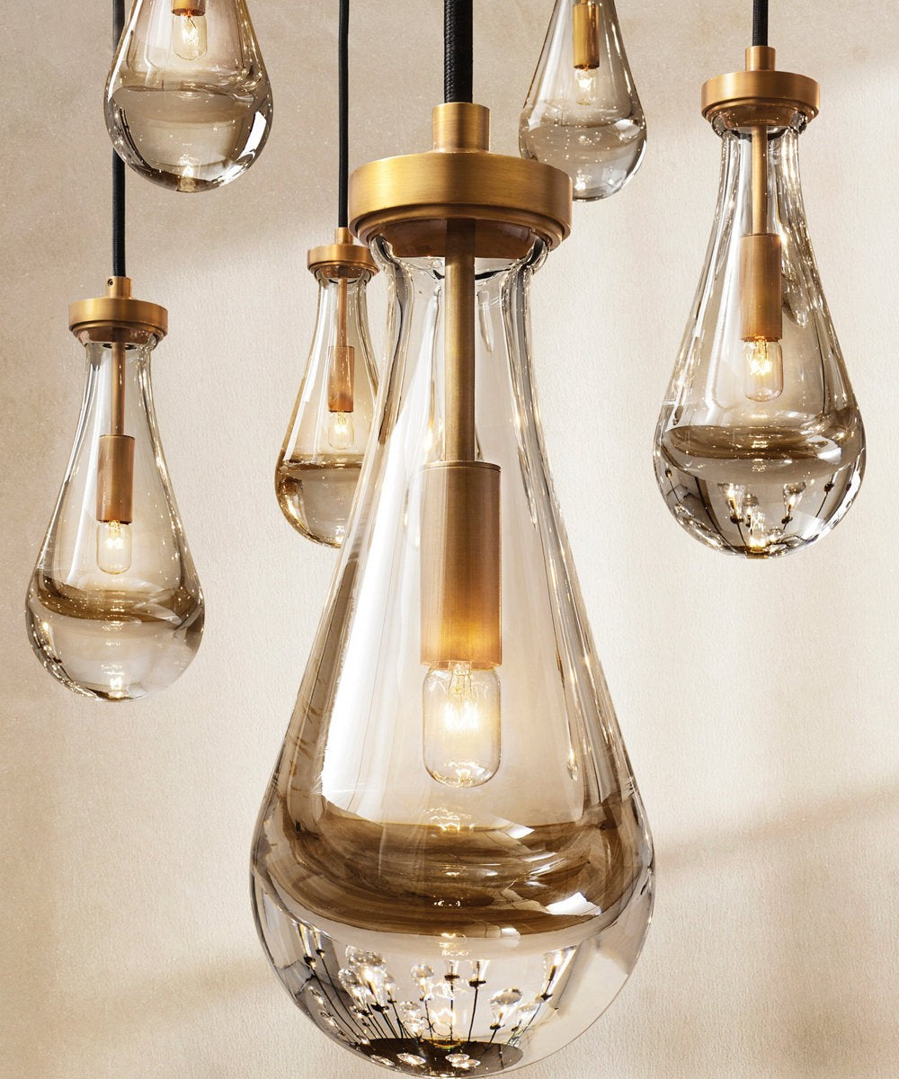 Cascading Glass Raindrop Chandelier
