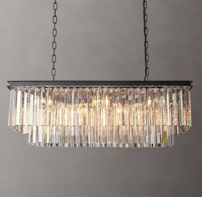 1920s Odeon Square Pendant Light 40"