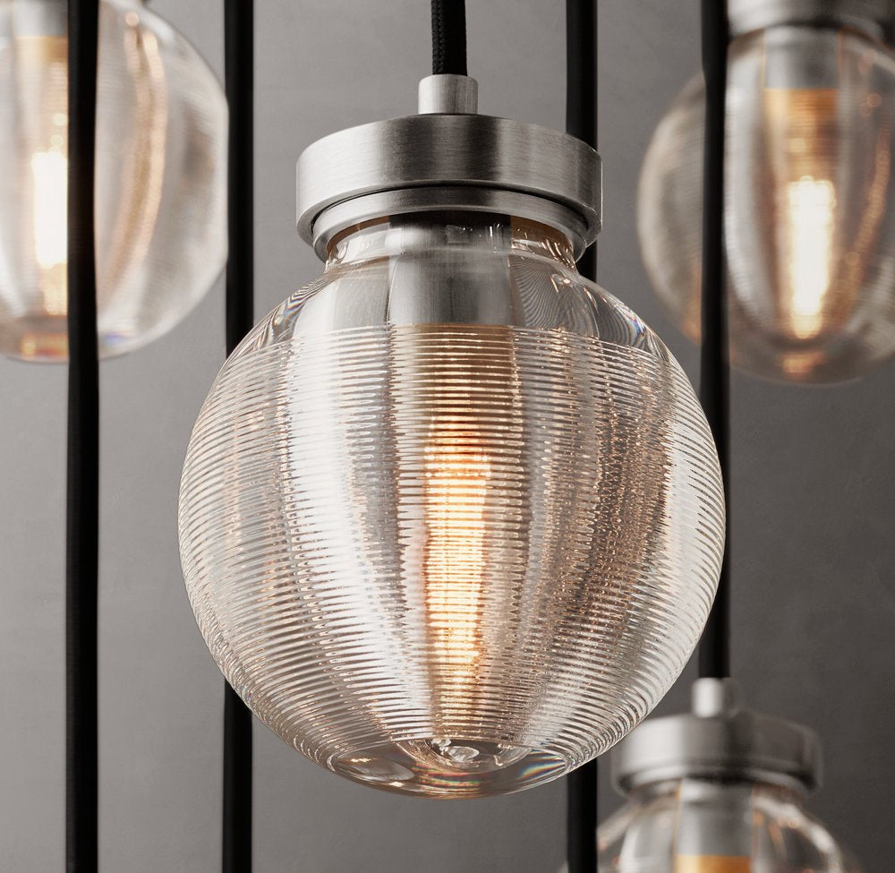 Crystal Pearl Cascade Round Chandelier