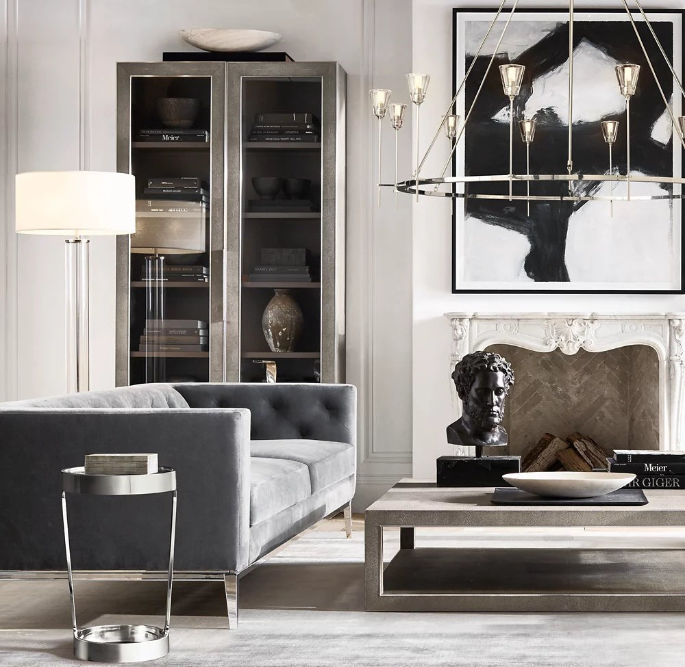 Double Ring Brass Chandelier with Glass Diffusers