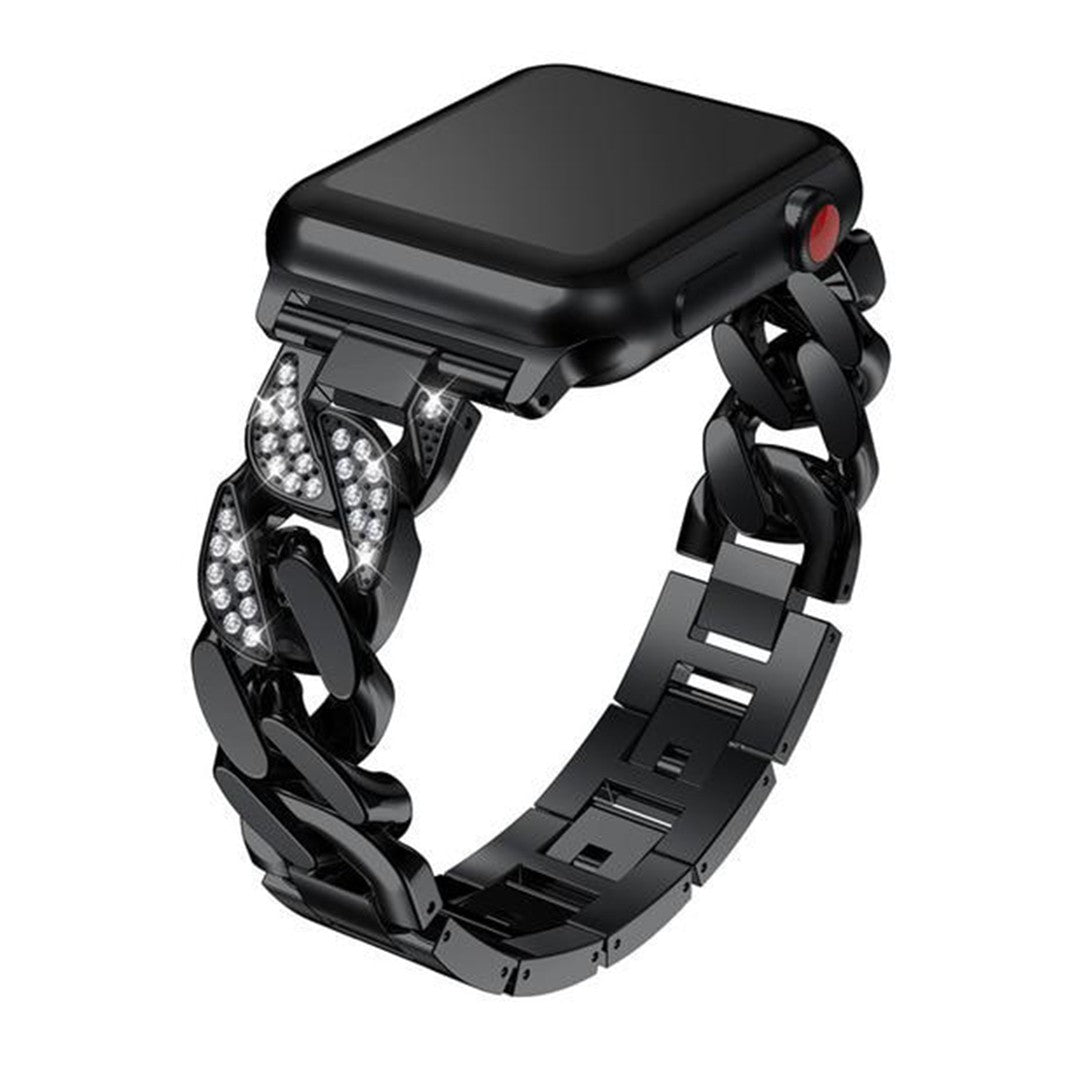 Elarisse Lux Diamond Chain Link Apple Watch Strap – Zirconia-Enhanced Design