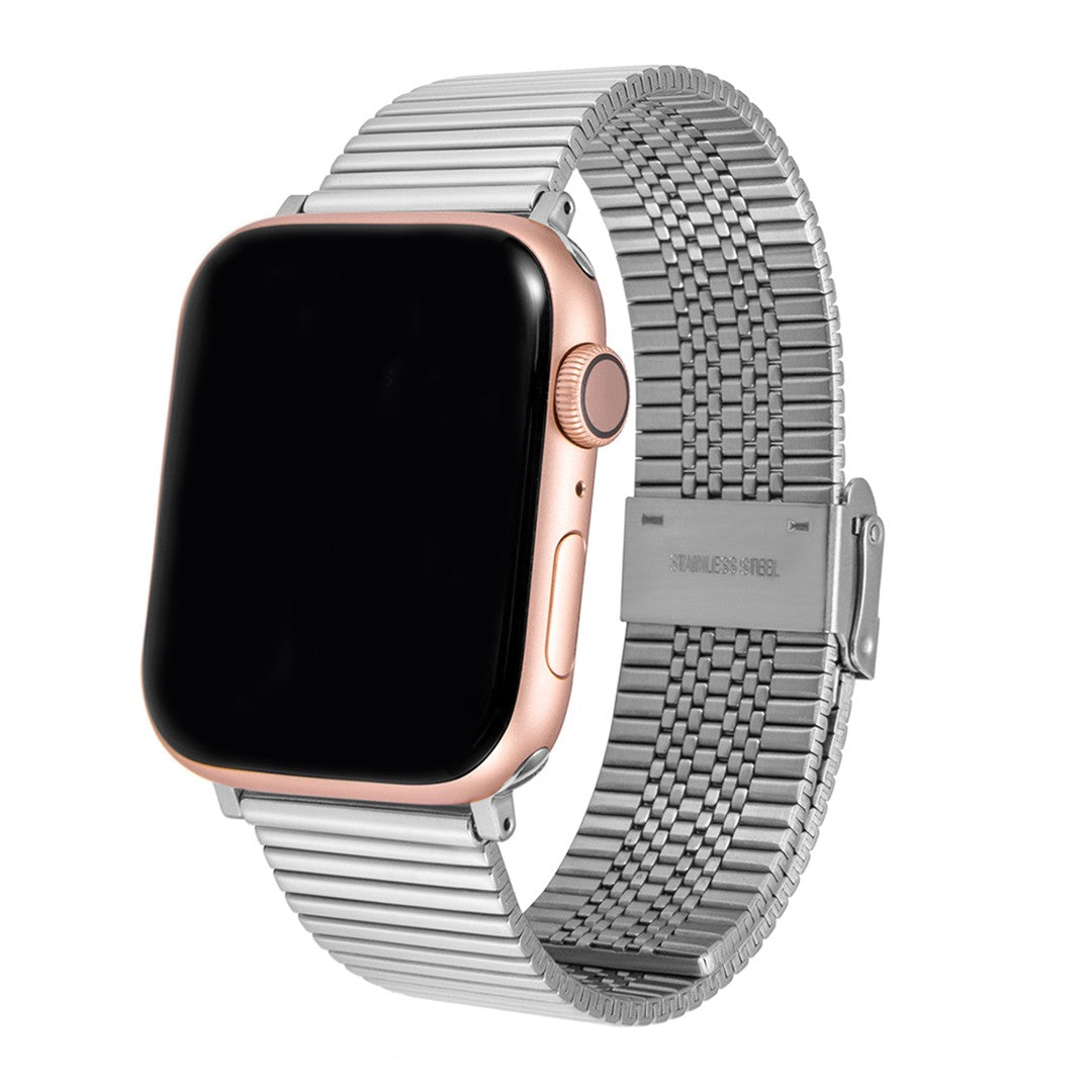 Elvaris Linear Link Apple Watch Band – Sleek Stainless Steel Design