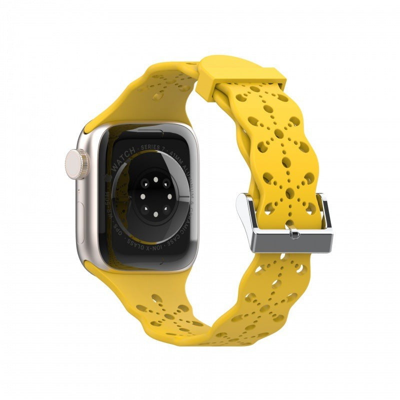 Elyssan Silicone Lace Apple Watch Band – Elegant Waterproof Design