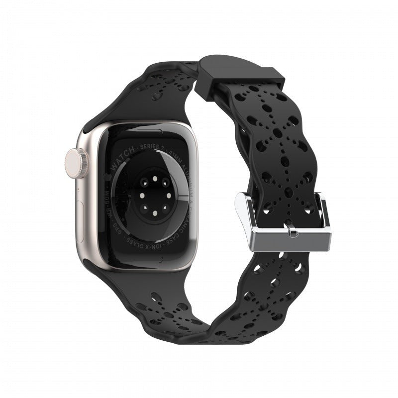 Elyssan Silicone Lace Apple Watch Band – Elegant Waterproof Design