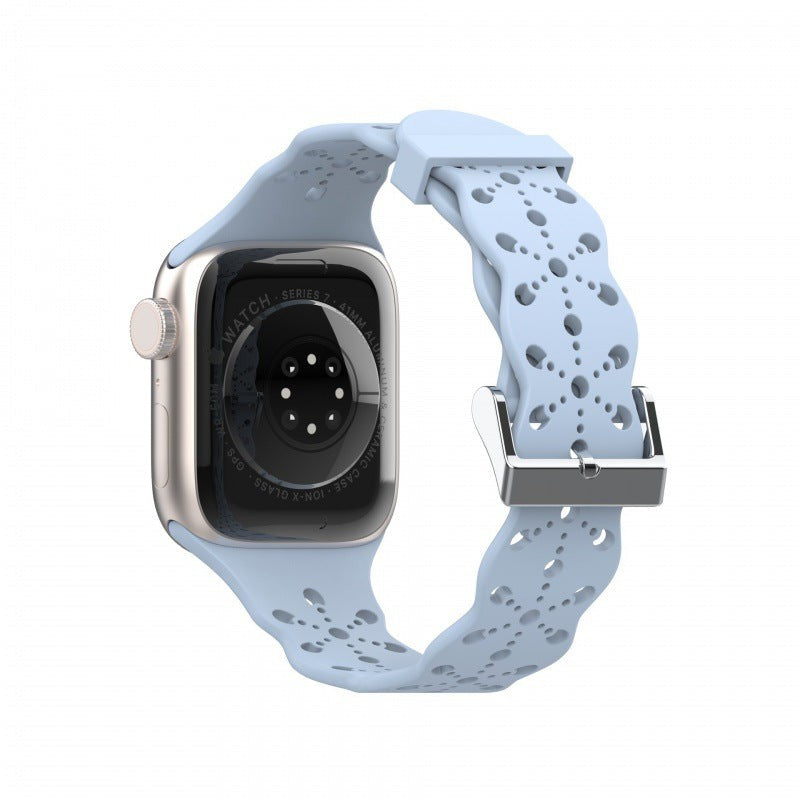 Elyssan Silicone Lace Apple Watch Band – Elegant Waterproof Design