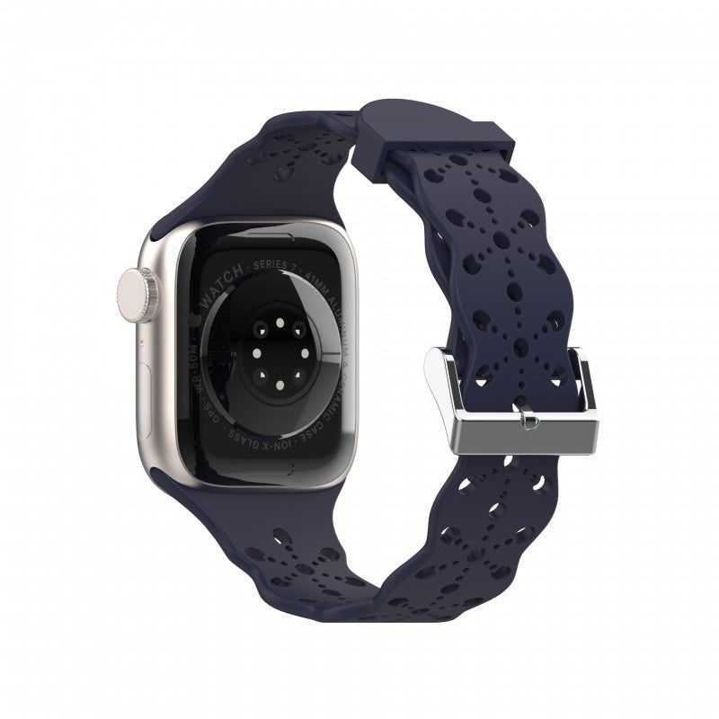 Elyssan Silicone Lace Apple Watch Band – Elegant Waterproof Design
