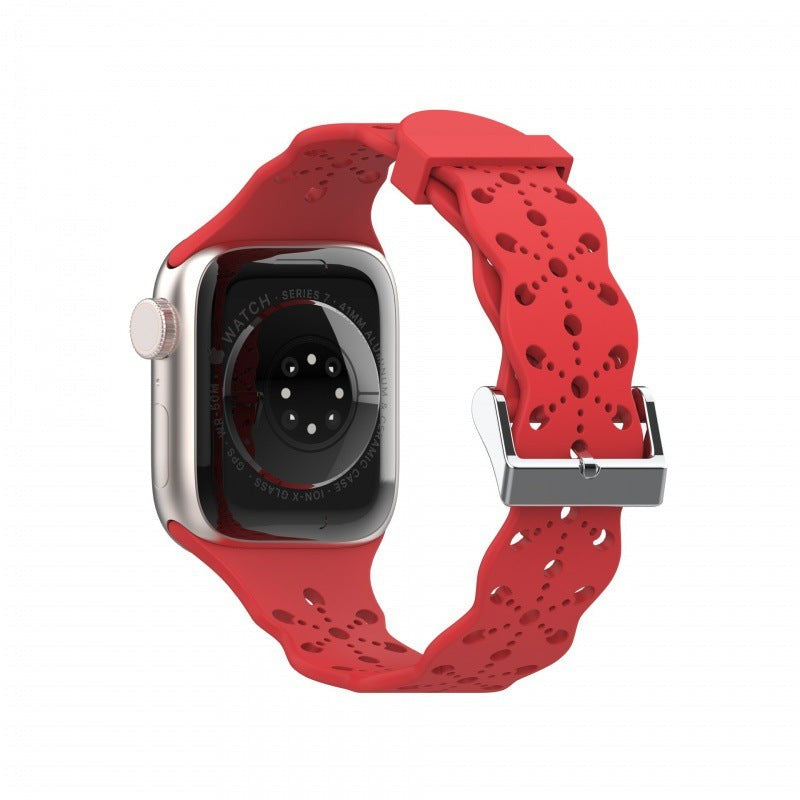 Elyssan Silicone Lace Apple Watch Band – Elegant Waterproof Design