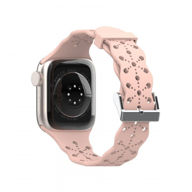 Elyssan Silicone Lace Apple Watch Band – Elegant Waterproof Design