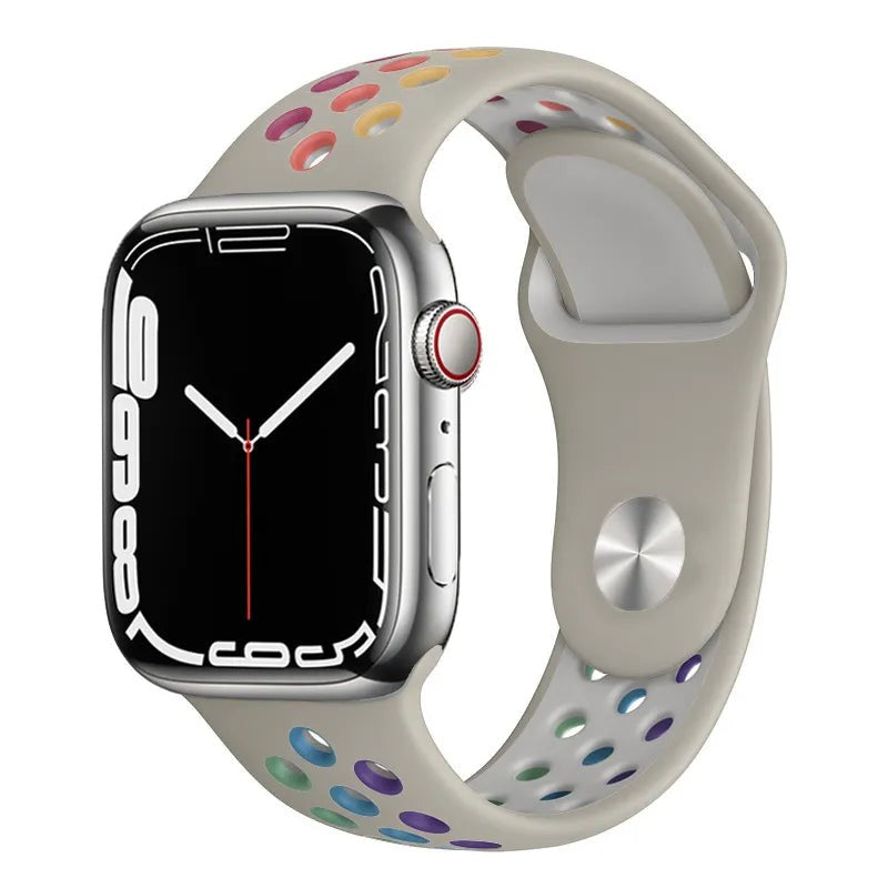 Elyssan Sport Silicone Apple Watch Strap – Rainbow Edition Comfort