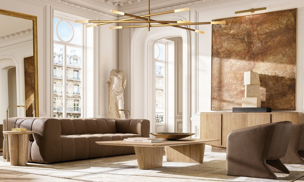 Etched Glass Mobile Linear LED Chandelier