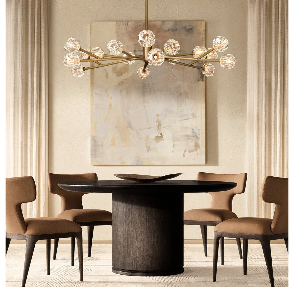 Faceted Crystal Globe Ring Chandelier