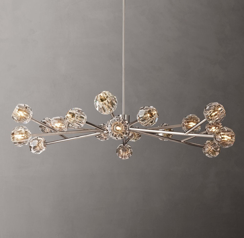 Faceted Crystal Globe Ring Chandelier