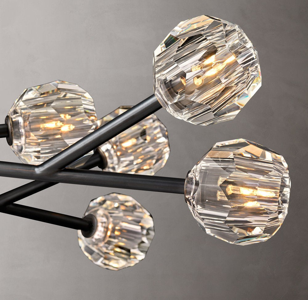 Faceted Crystal Globe Ring Chandelier