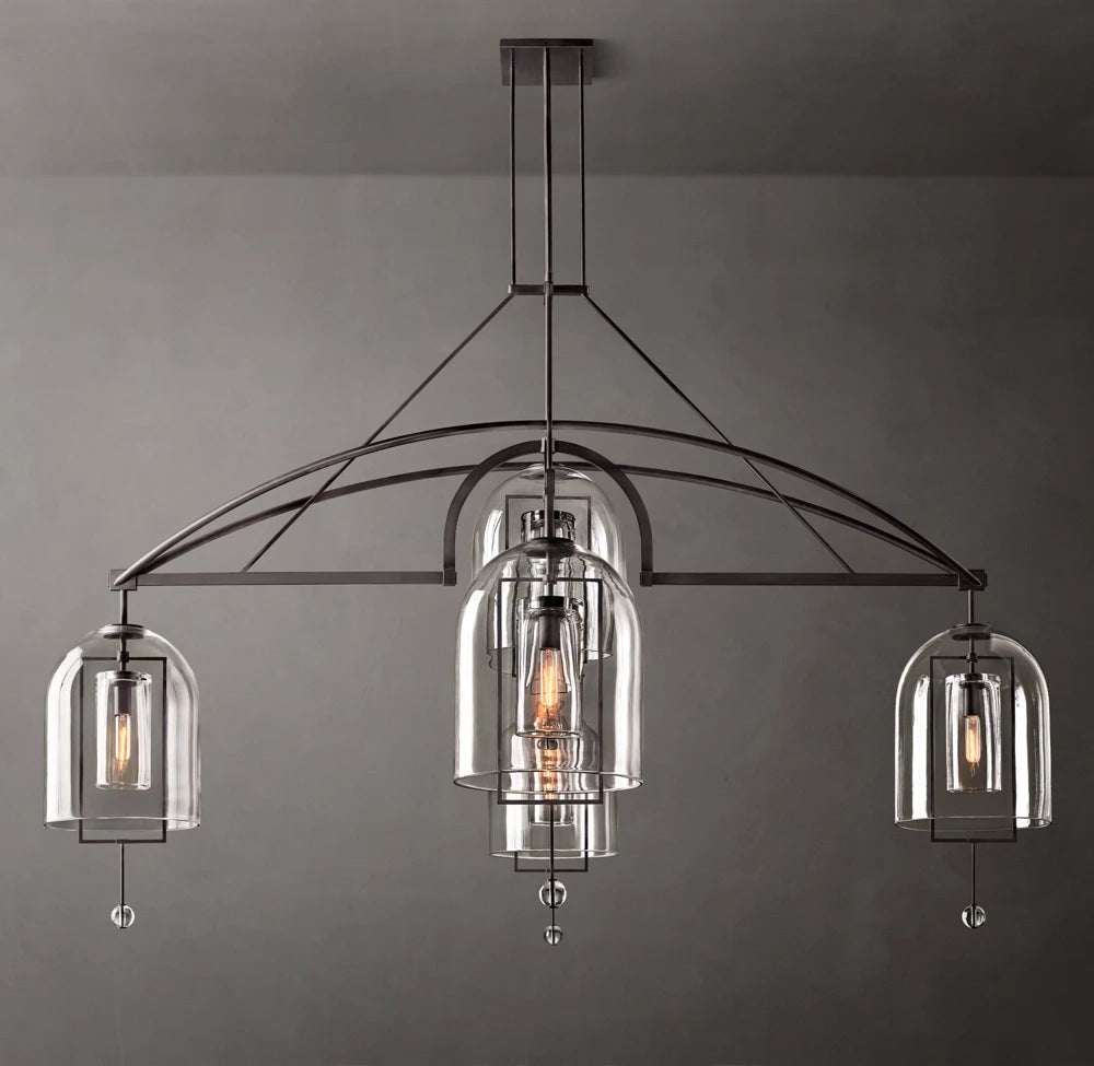Grand Blown Glass Round Chandelier