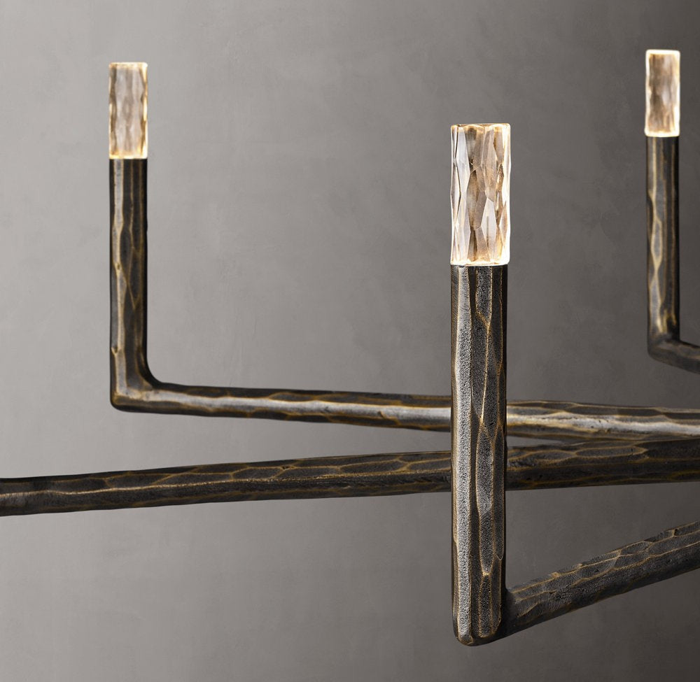 Hand-Hammered Metal Ring Chandelier