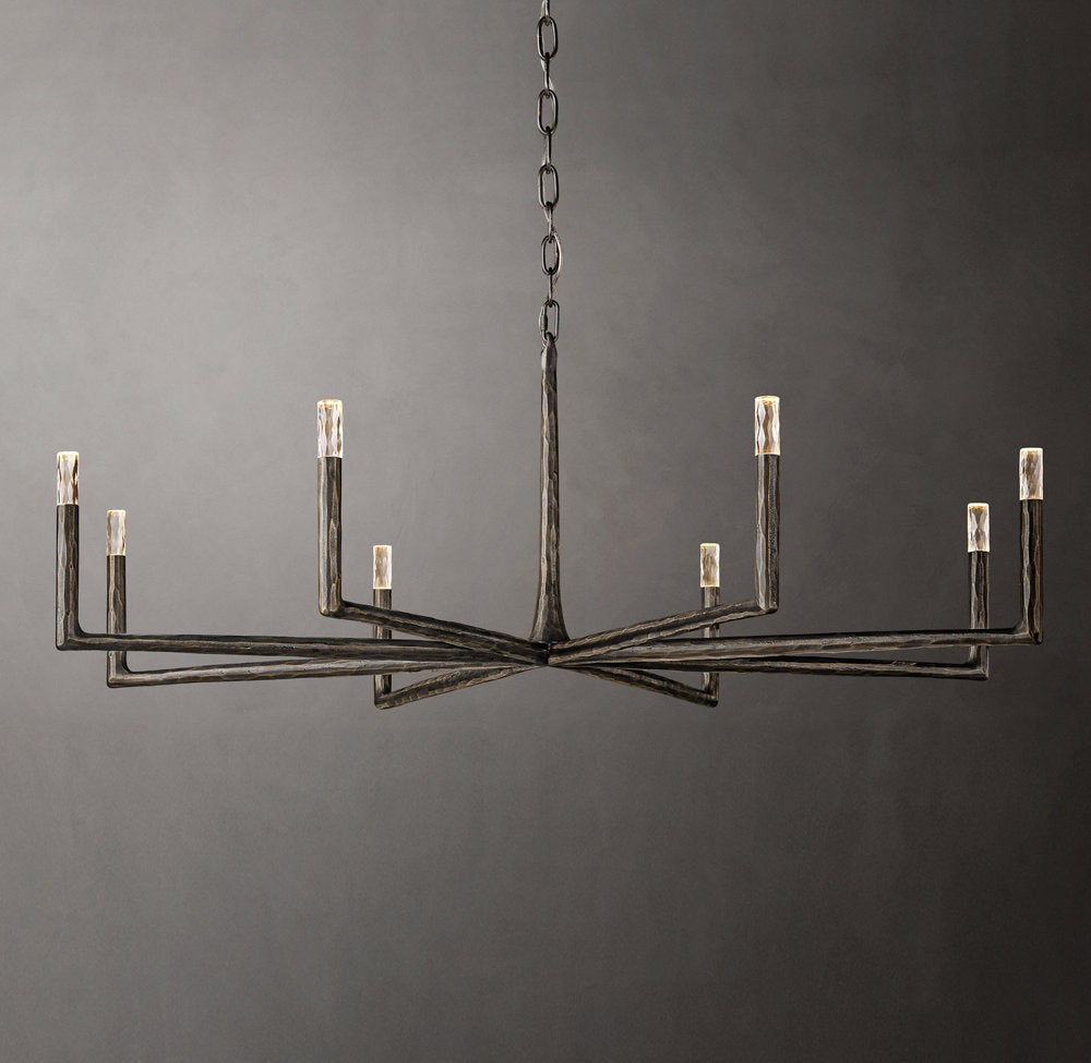 Hand-Hammered Metal Ring Chandelier
