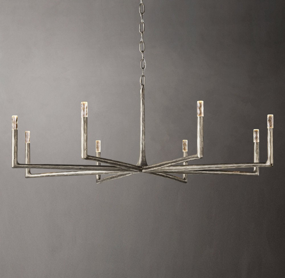 Hand-Hammered Metal Ring Chandelier