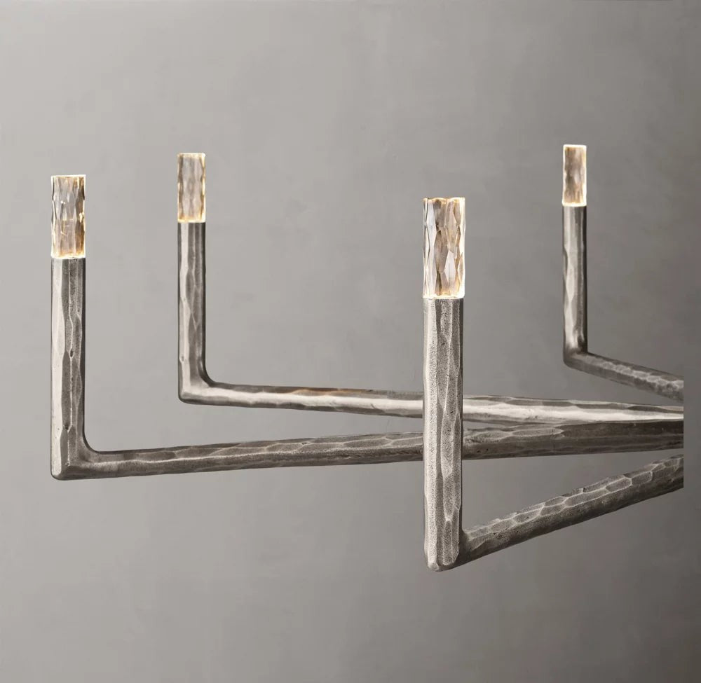 Hand-Hammered Metal Ring Chandelier