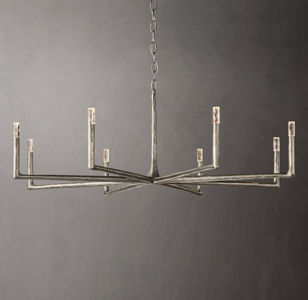 Hand-Hammered Metal Ring Chandelier