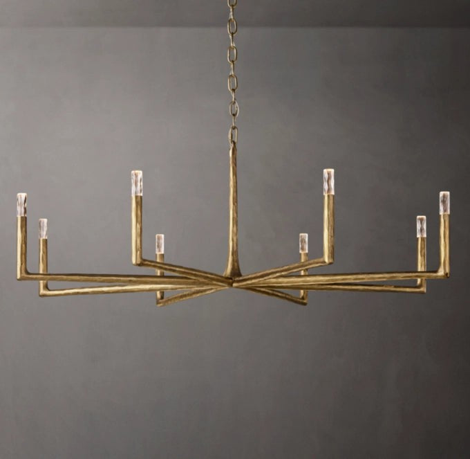 Hand-Hammered Metal Ring Chandelier