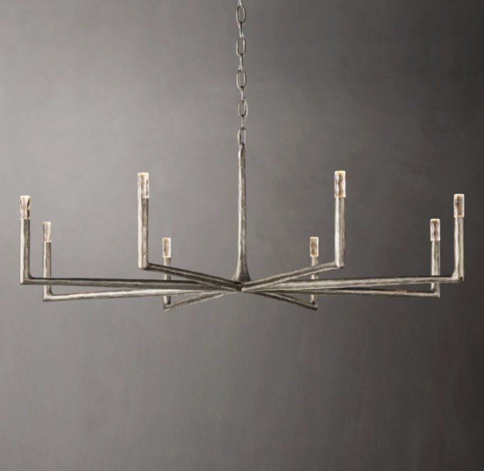 Hand-Hammered Metal Ring Chandelier