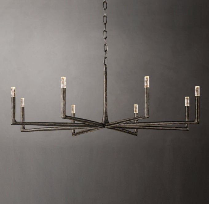 Hand-Hammered Metal Ring Chandelier