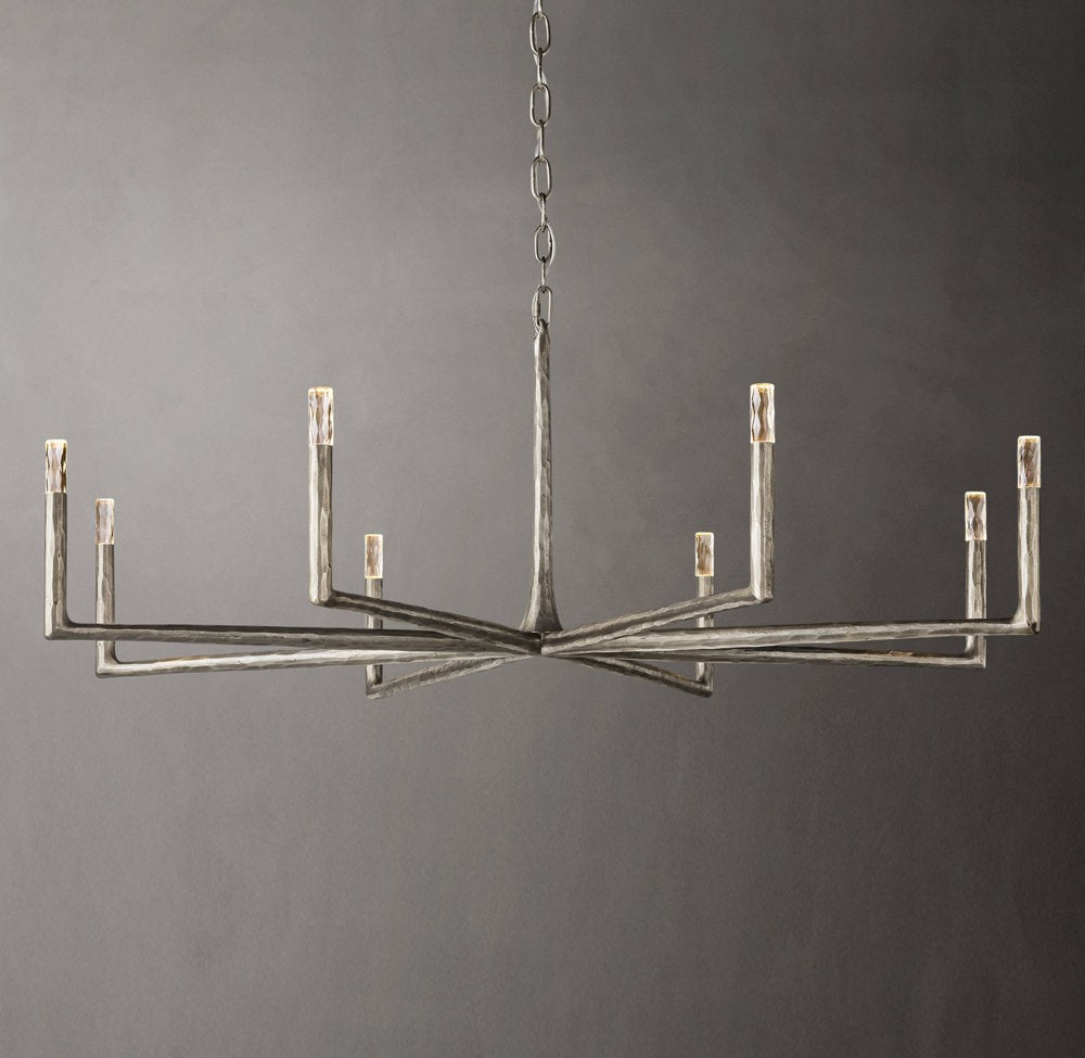 Hand-Hammered Metal Ring Chandelier