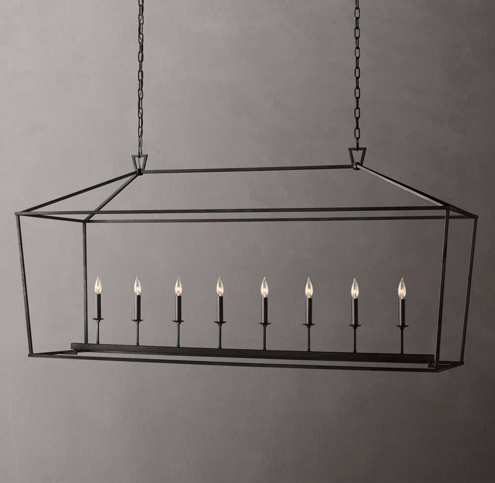 Heritage Openwork Rectangular Candle Chandelier