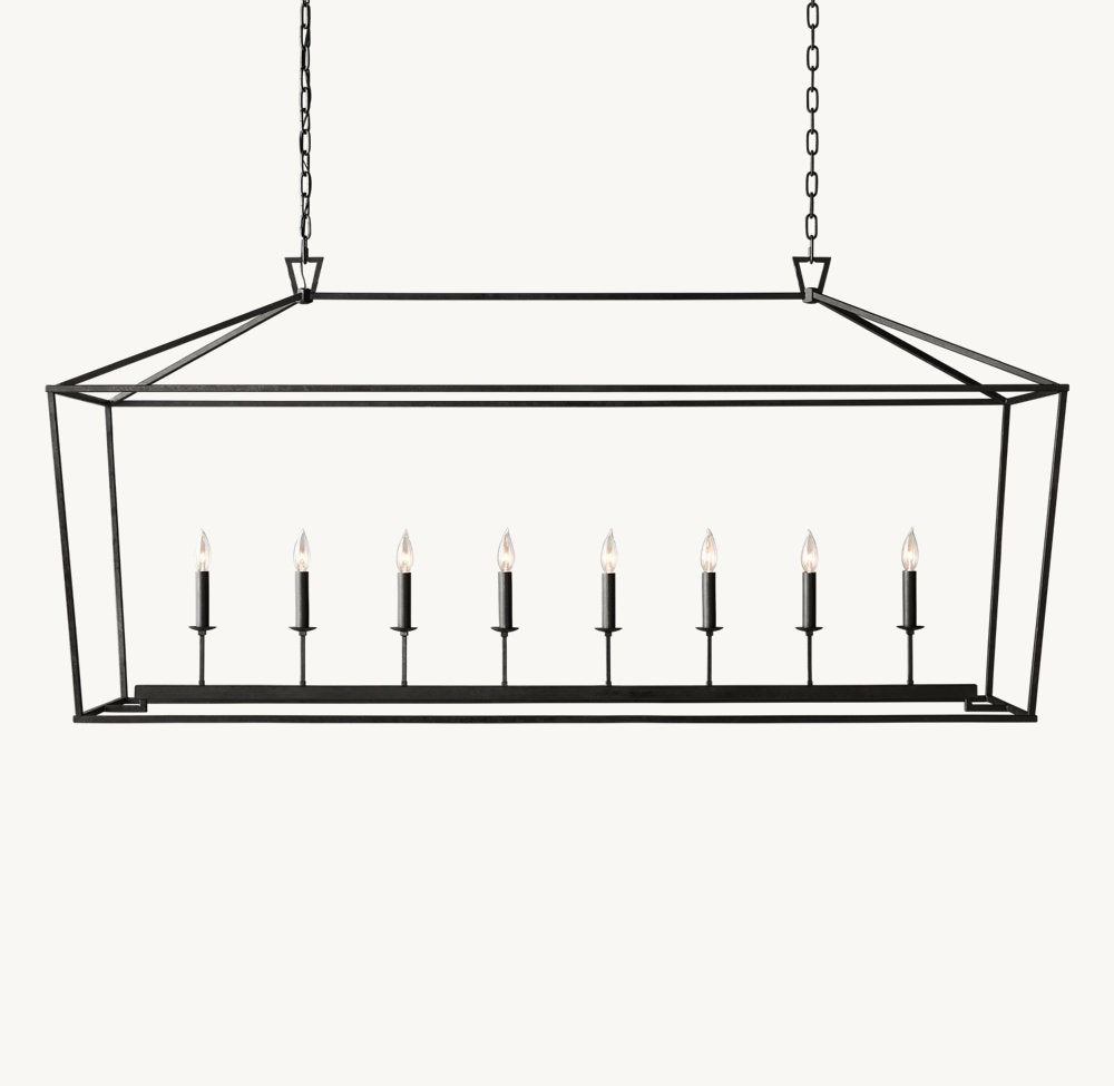 Heritage Openwork Rectangular Candle Chandelier