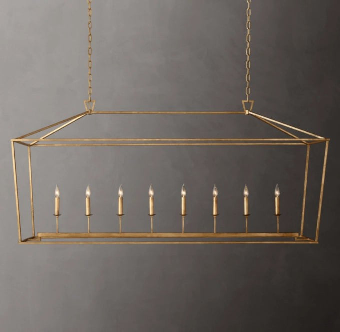Heritage Openwork Rectangular Candle Chandelier