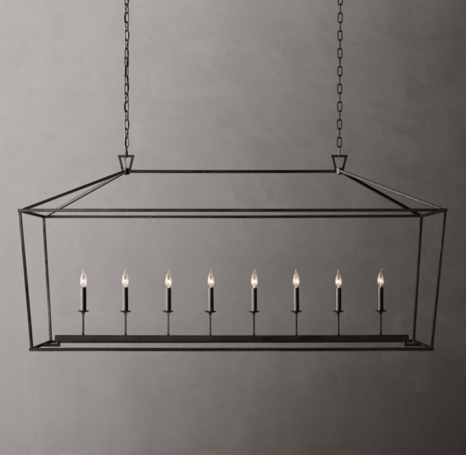 Heritage Openwork Rectangular Candle Chandelier