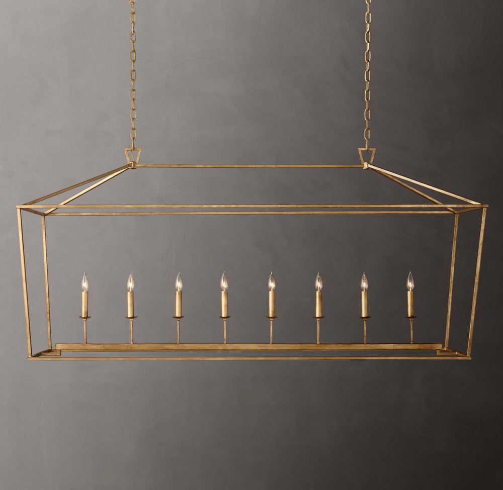 Heritage Openwork Rectangular Candle Chandelier
