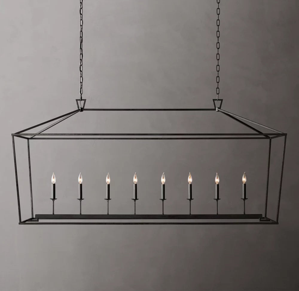 Heritage Openwork Rectangular Candle Chandelier