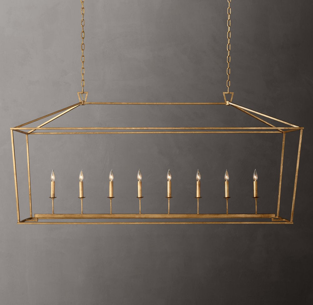Heritage Openwork Rectangular Candle Chandelier