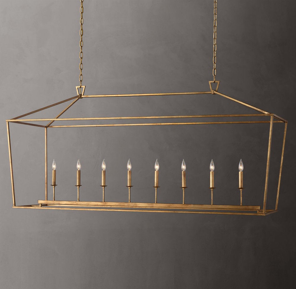 Heritage Openwork Rectangular Candle Chandelier