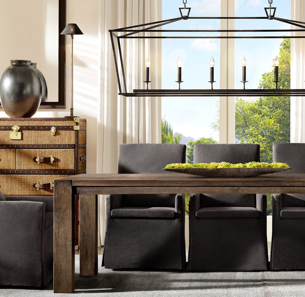 Heritage Openwork Rectangular Candle Chandelier