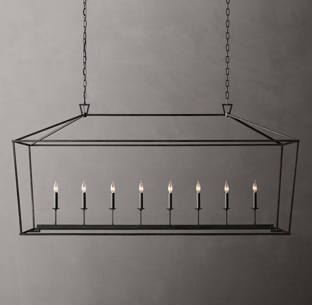 Heritage Openwork Rectangular Candle Chandelier