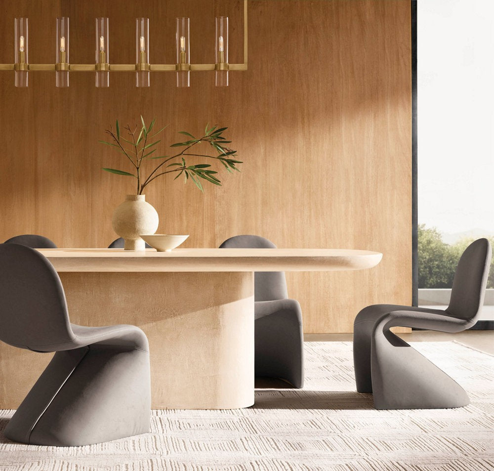 Linear Blown Glass Rod Chandelier