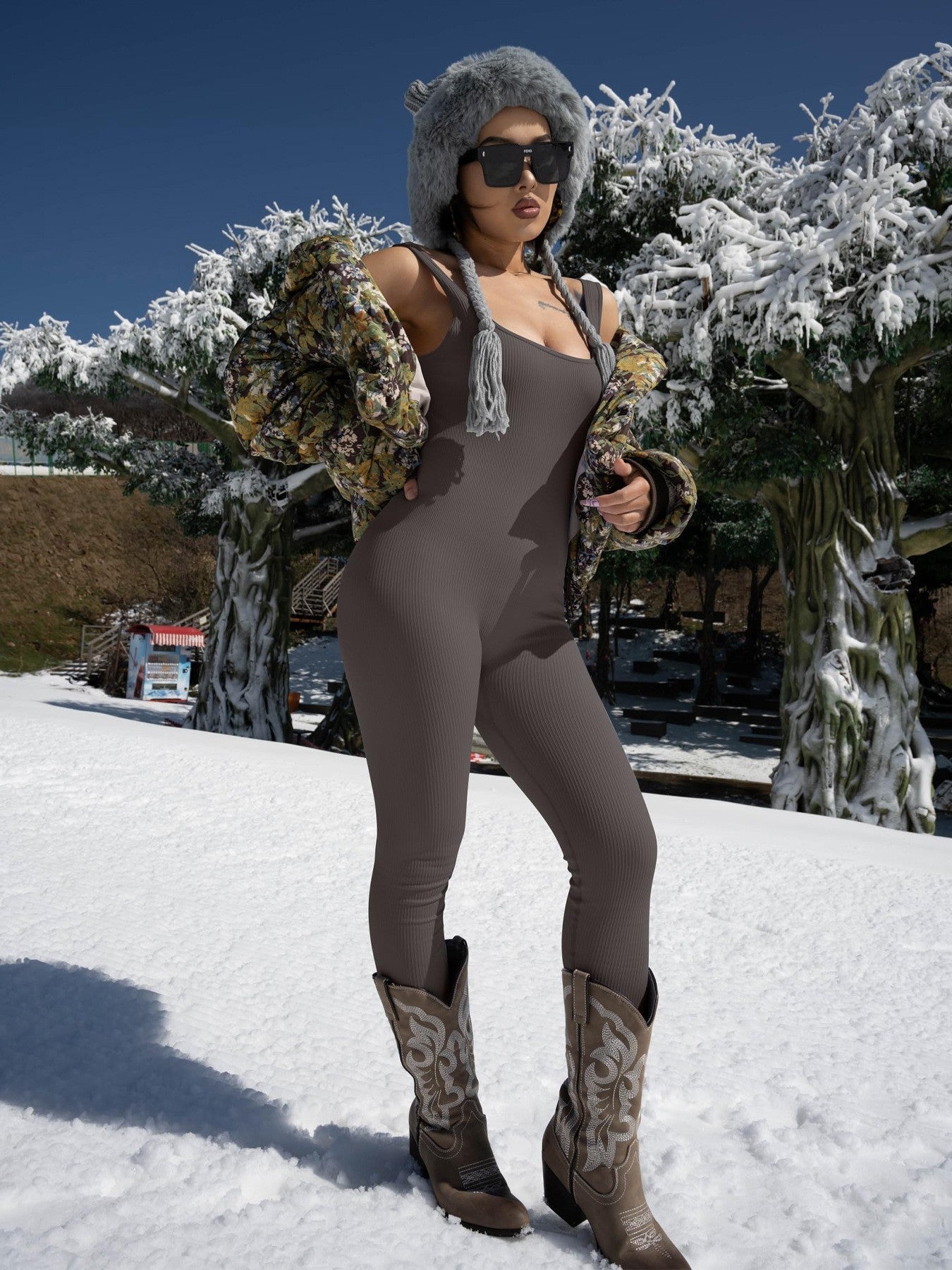 Luna Button-Front Suspender Bodysuit