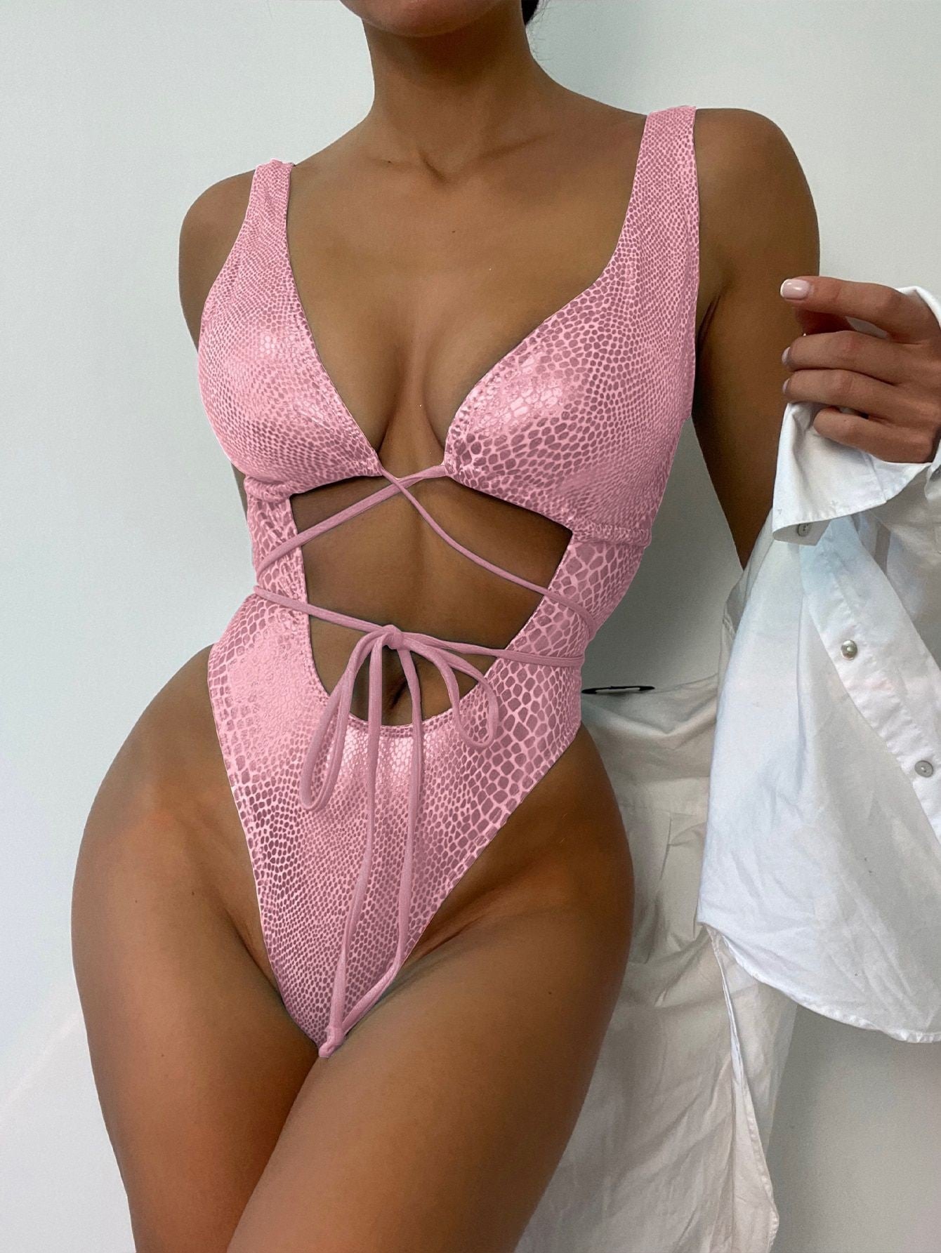 Marina Luxe Lace-Up One-Piece