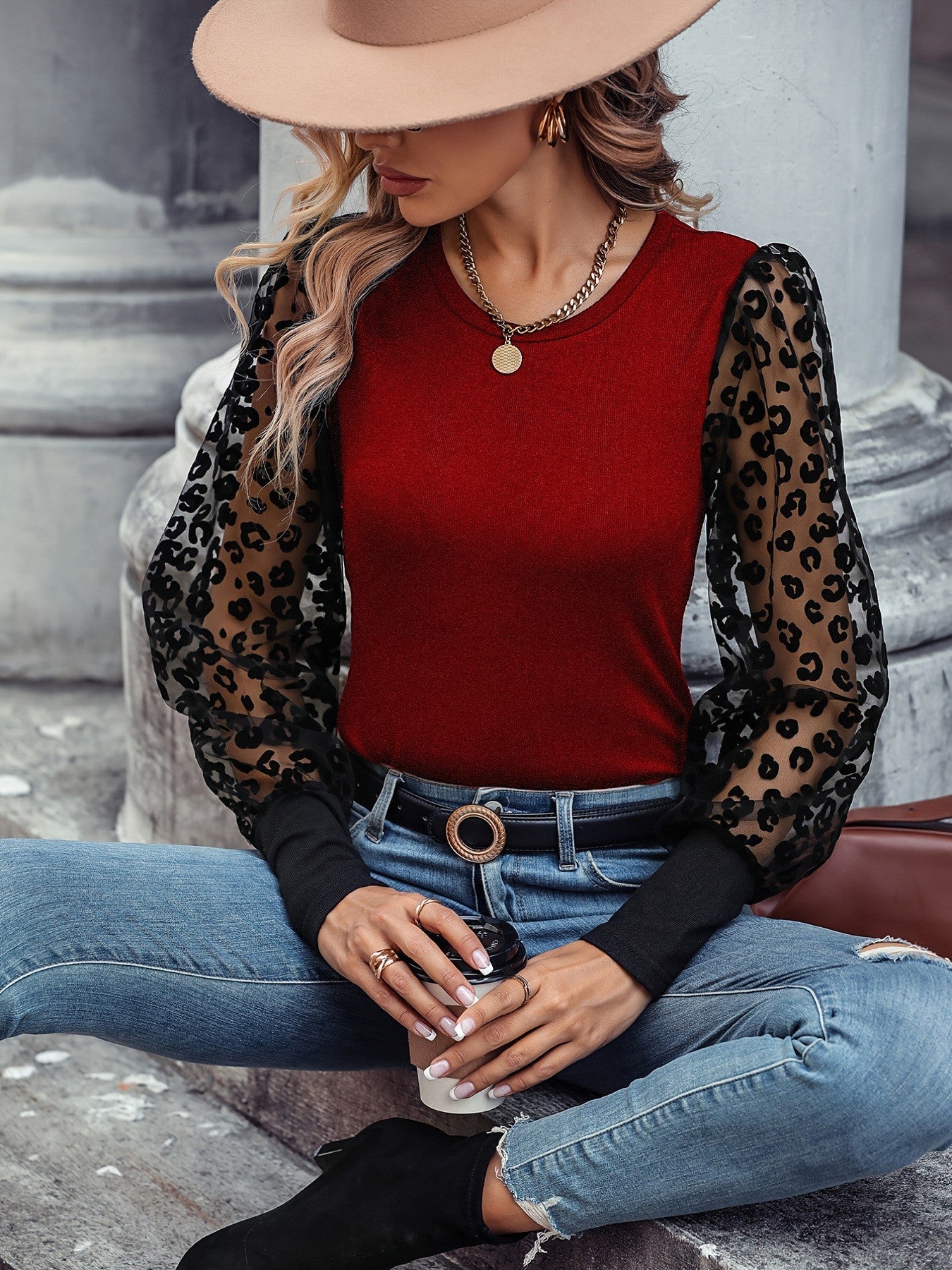 Maris Contrast Puff Sleeve Top