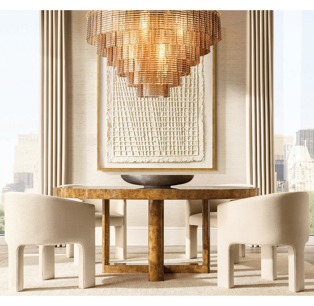 Monumental Smoke Glass Panel Chandelier