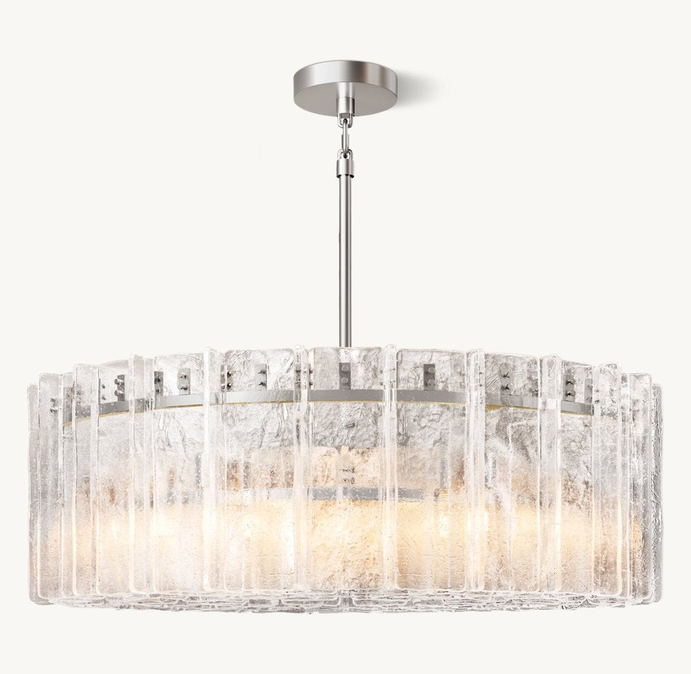 Rippled Cast Glass Ring Chandelier